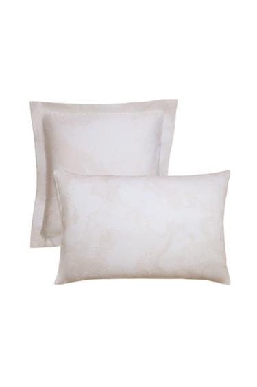 TAIE D’OREILLER IMPRIMÉ MARBRE - Blanc cassé de Zara