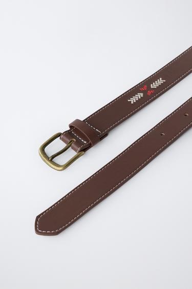 EMBROIDERED BELT - Brown by Zara - Image 2