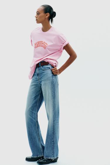 WASHED EFFECT PRINTED T-SHIRT - Pink by Zara - Image 2