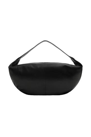 LEATHER SHOULDER BAG - Black by Zara