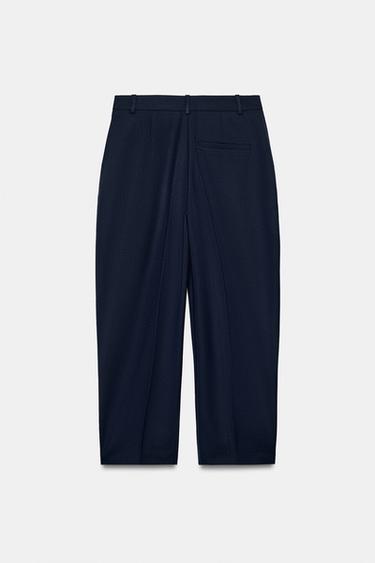 PANTALON TAILLE CROISÉE - Bleu marine de Zara - Image 7