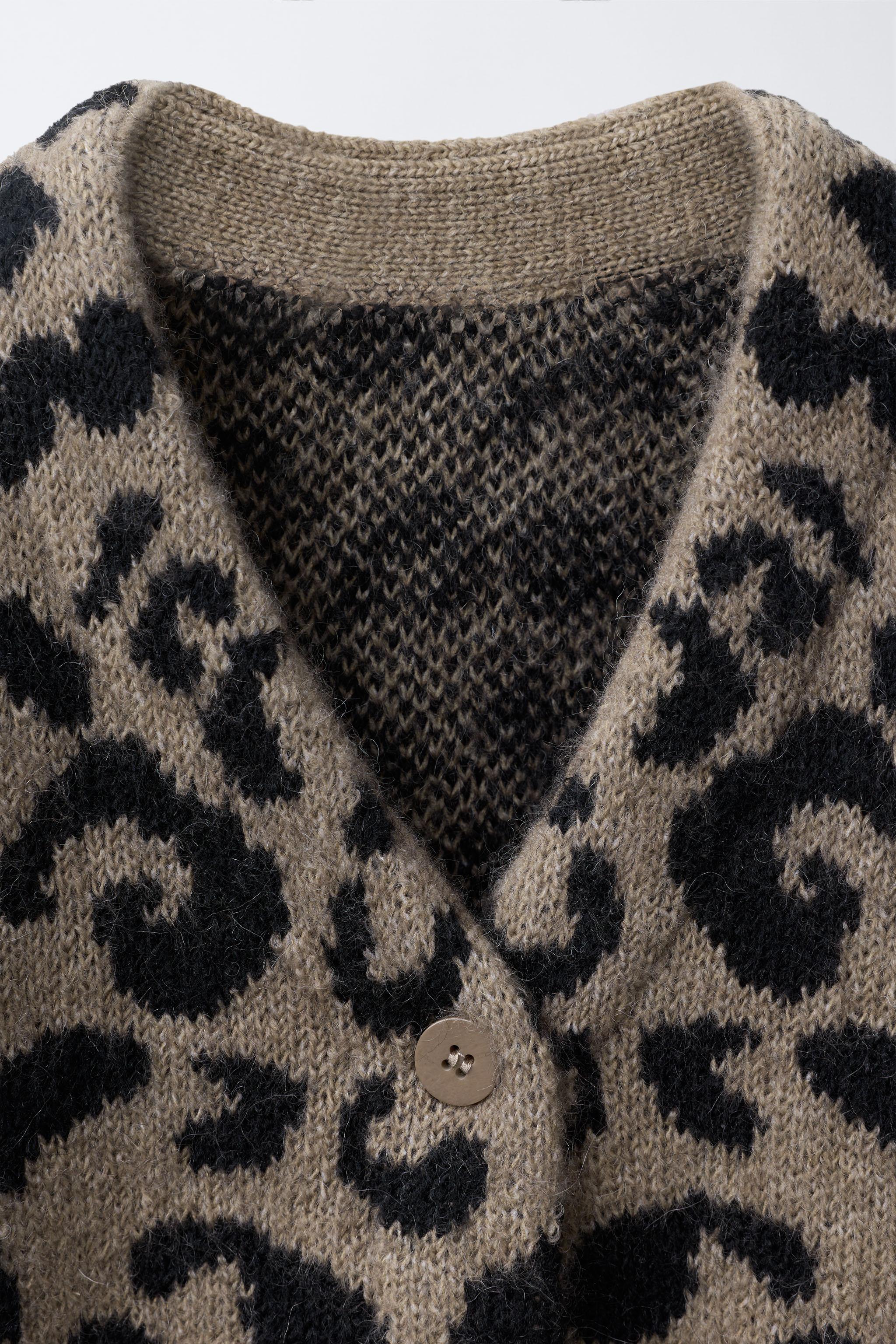 GILET EN MAILLE ANIMAL PRINT