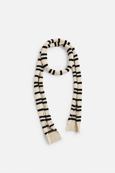 ÉCHARPE EN MAILLE À RAYURES ÉDITION LIMITÉE - Écru de Zara - Image 3