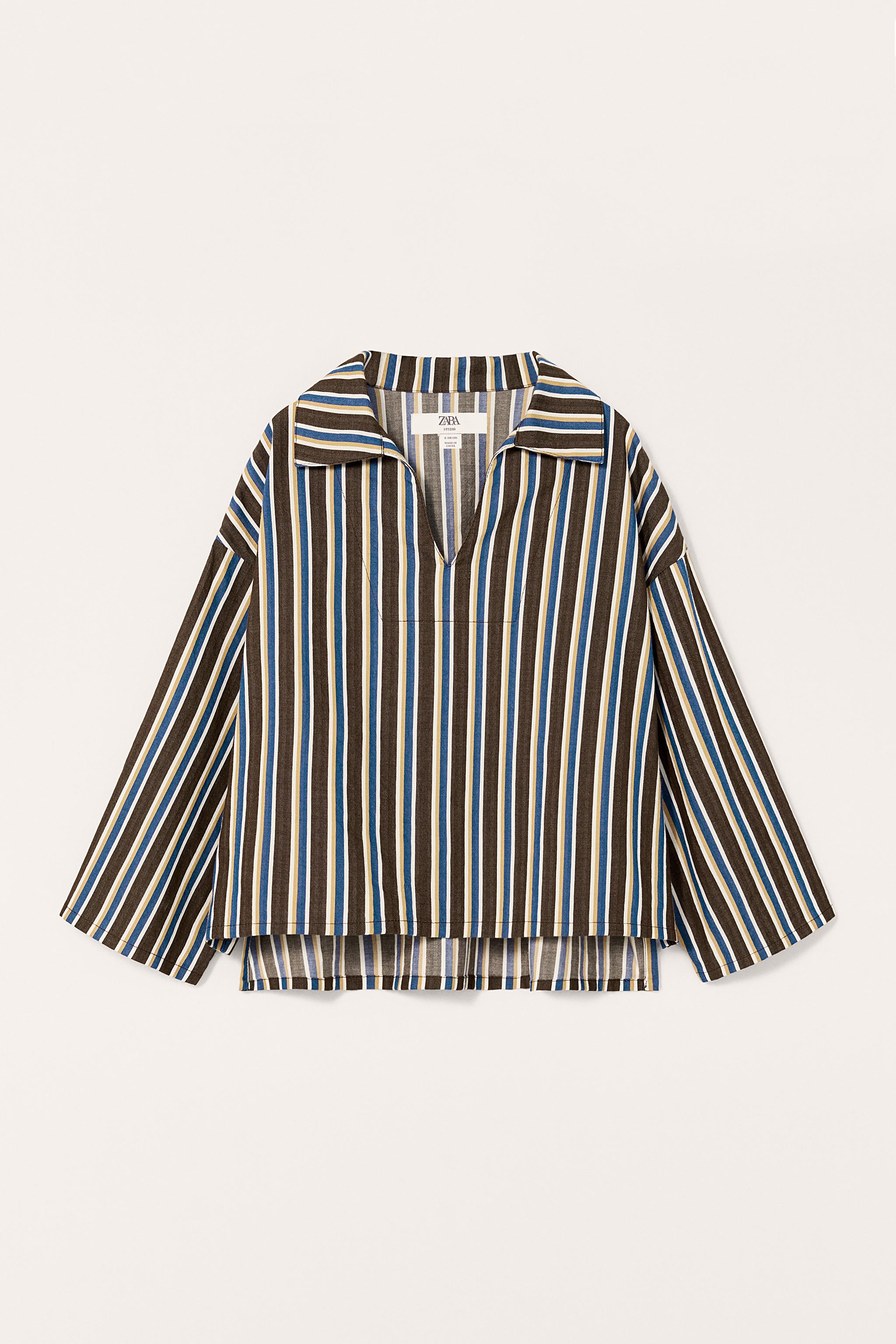 ★ドイツ発*ZARA*新作*LIMITED EDITION-FLOWING STRIPED Tシャツ STRIPED T-SHIRT - Striped | ZARA United States