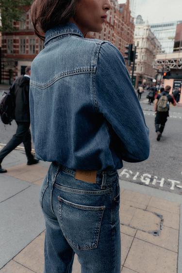 Z1975 FLUID DENIM SHIRT - Mid-blue by Zara - Image 3