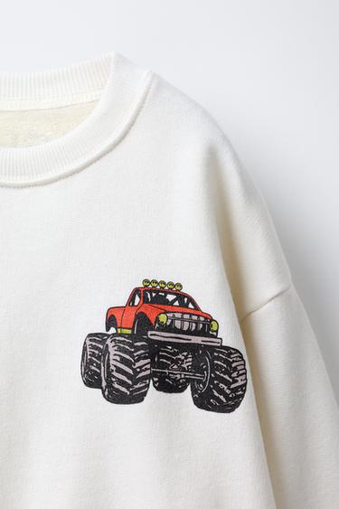 SWEAT IMPRIMÉ VOITURES - Écru de Zara - Image 2