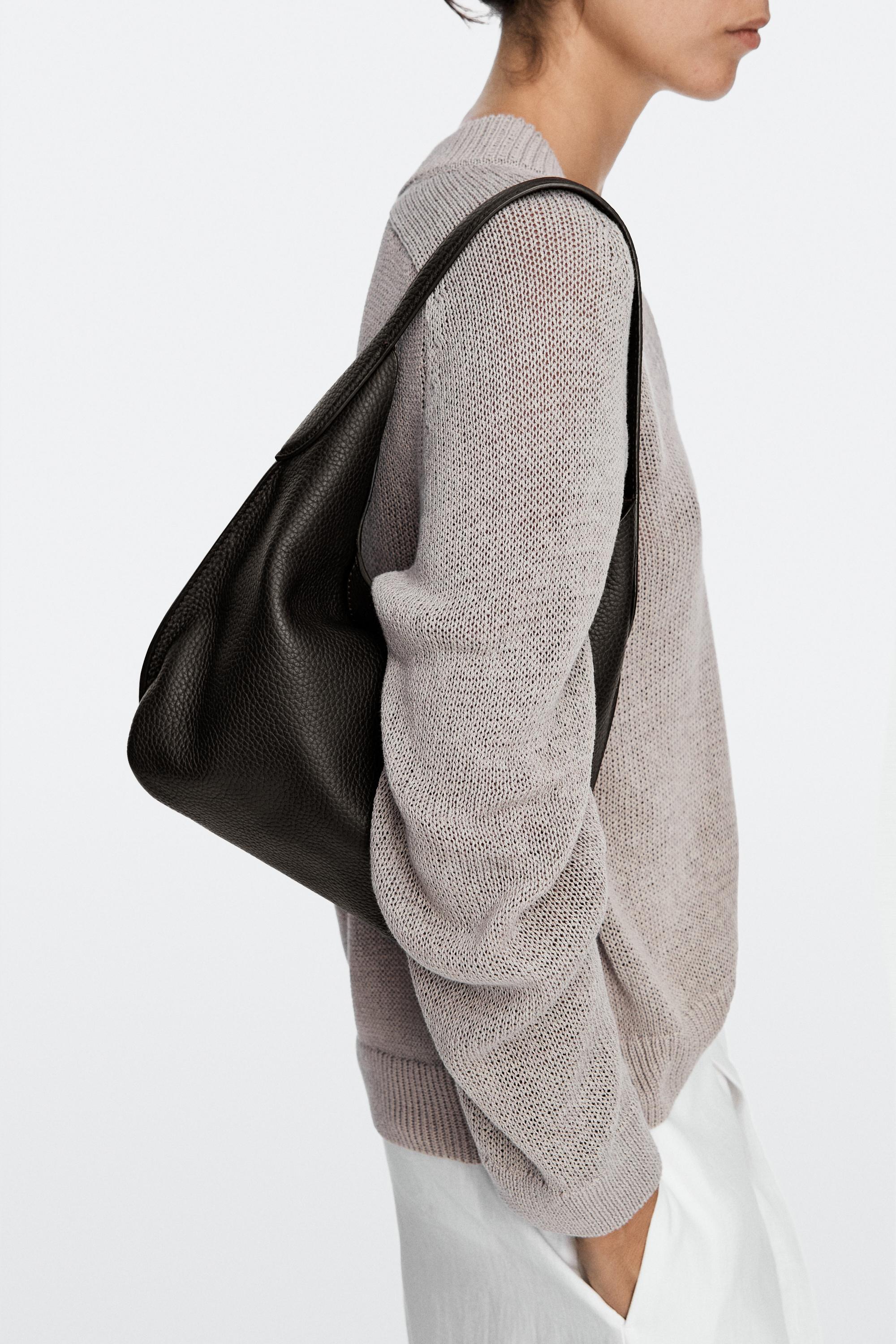 Mini sac porté épaule en cuir nappa