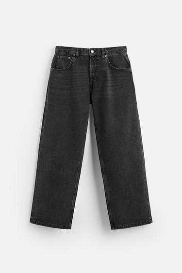 JEANS BAGGY FIT BORDADO - Preto da Zara