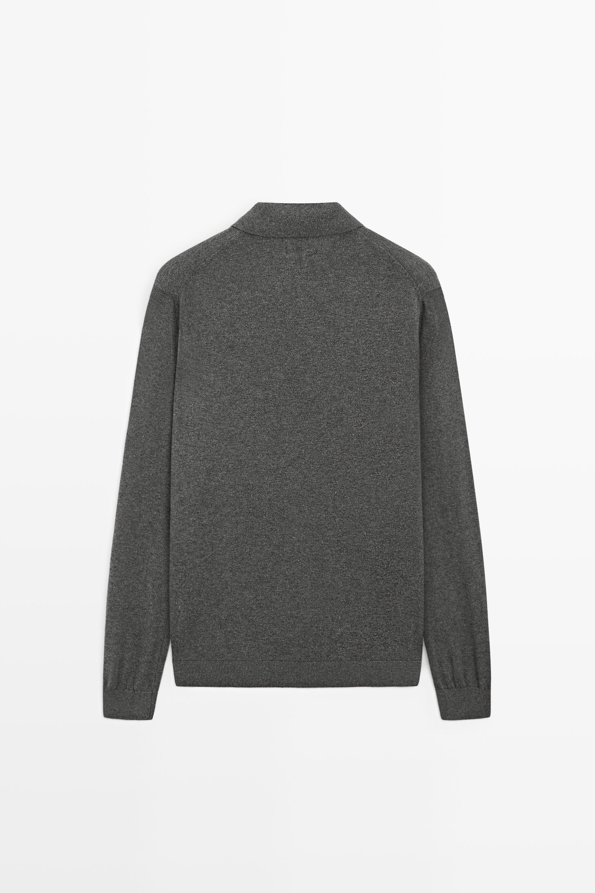 100% cotton knit polo sweater