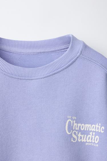 SLOGAN PRINT SWEATSHIRT - Blue by Zara - Image 2