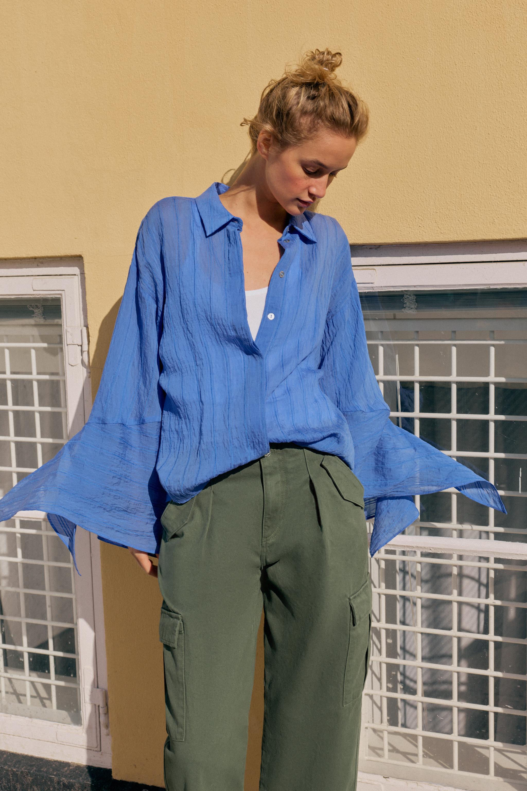 BAĞCIKLI ÇİZGİLİ GÖMLEK