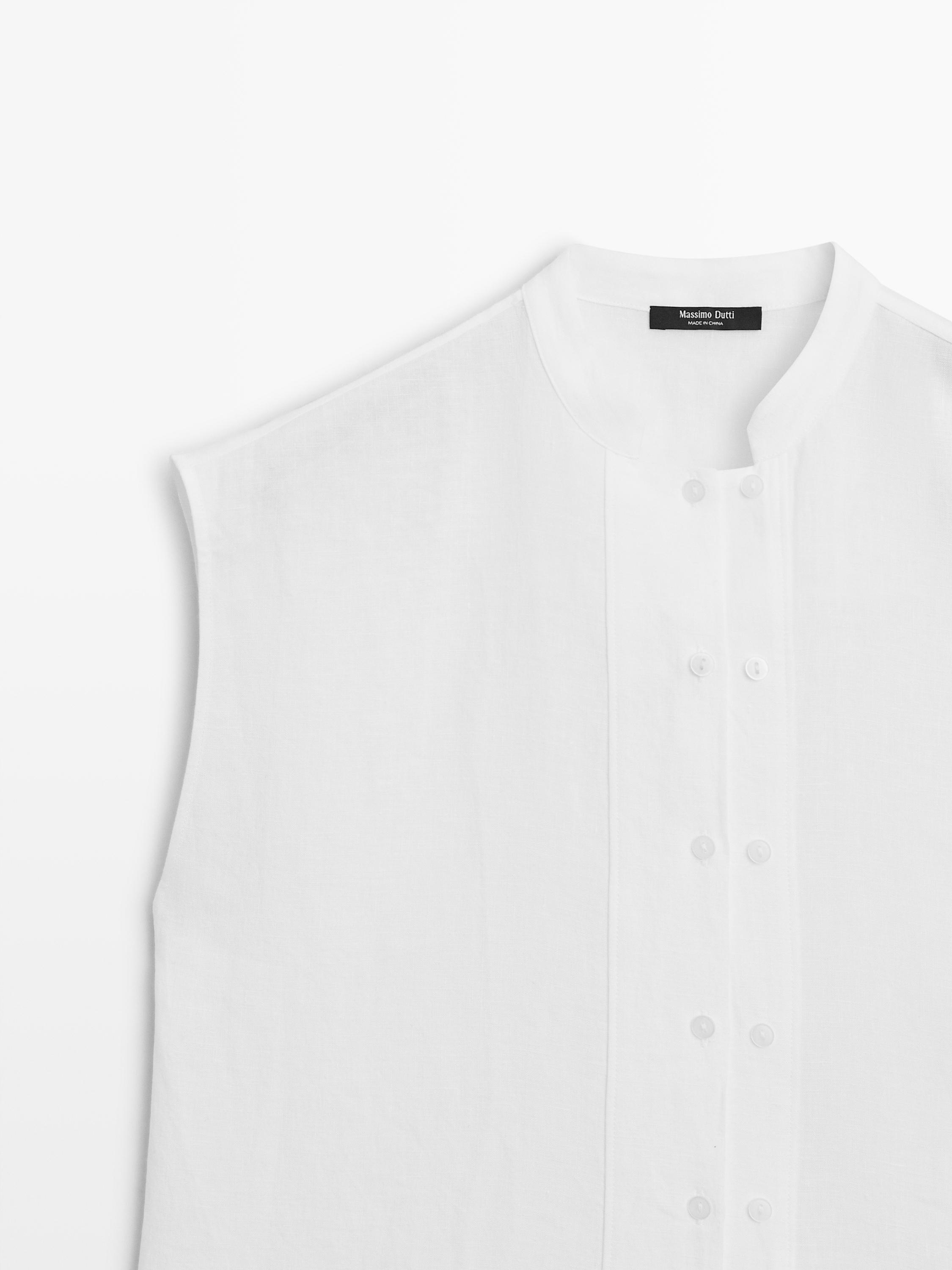 100% linen flowing shirt with button details