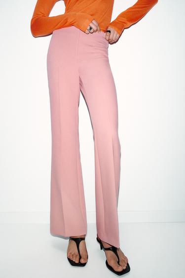 بنطلون فلير بخياطات جانبية - وردي الخاص بـ Zara