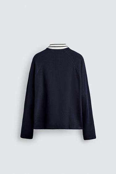 POLO IMPRIMÉS. CONTRASTE - Bleu marine de Zara - Image 8