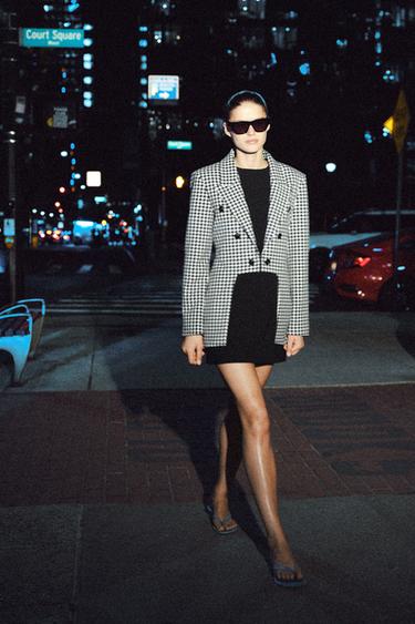 ZW COLLECTION ASYMMETRIC BLAZER - Black / White by Zara