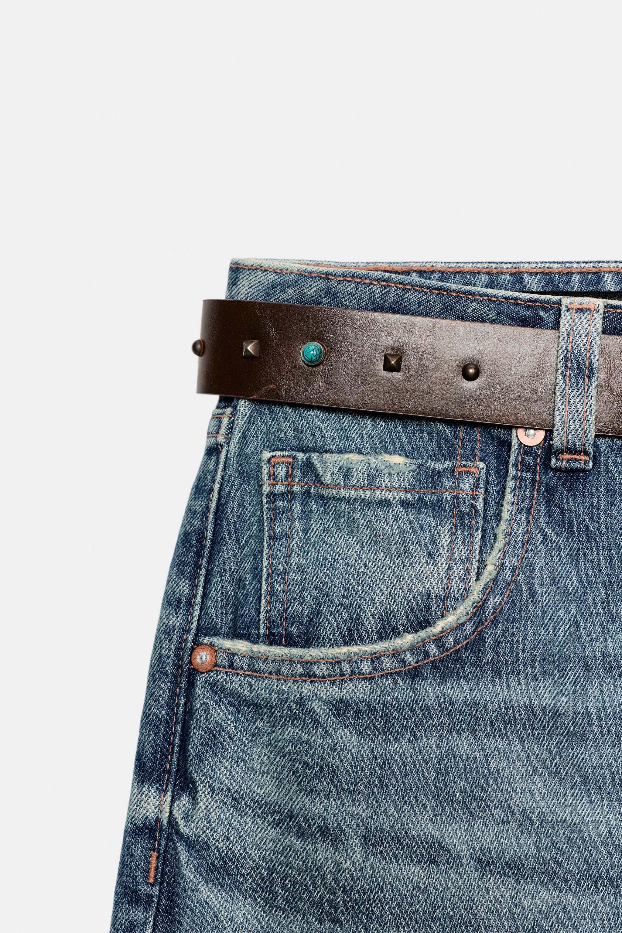 JEAN Z1975 JUPE-CULOTTE TAILLE HAUTE À CEINTURE