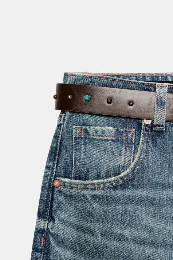 JEAN Z1975 JUPE-CULOTTE TAILLE HAUTE À CEINTURE - Bleu de Zara - Image 10