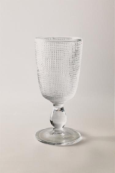 RAISED DESIGN WINE GLASS - Transparent by Zara
