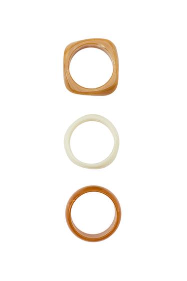 PACK OF 3 RIGID BRACELETS - Brown by Zara