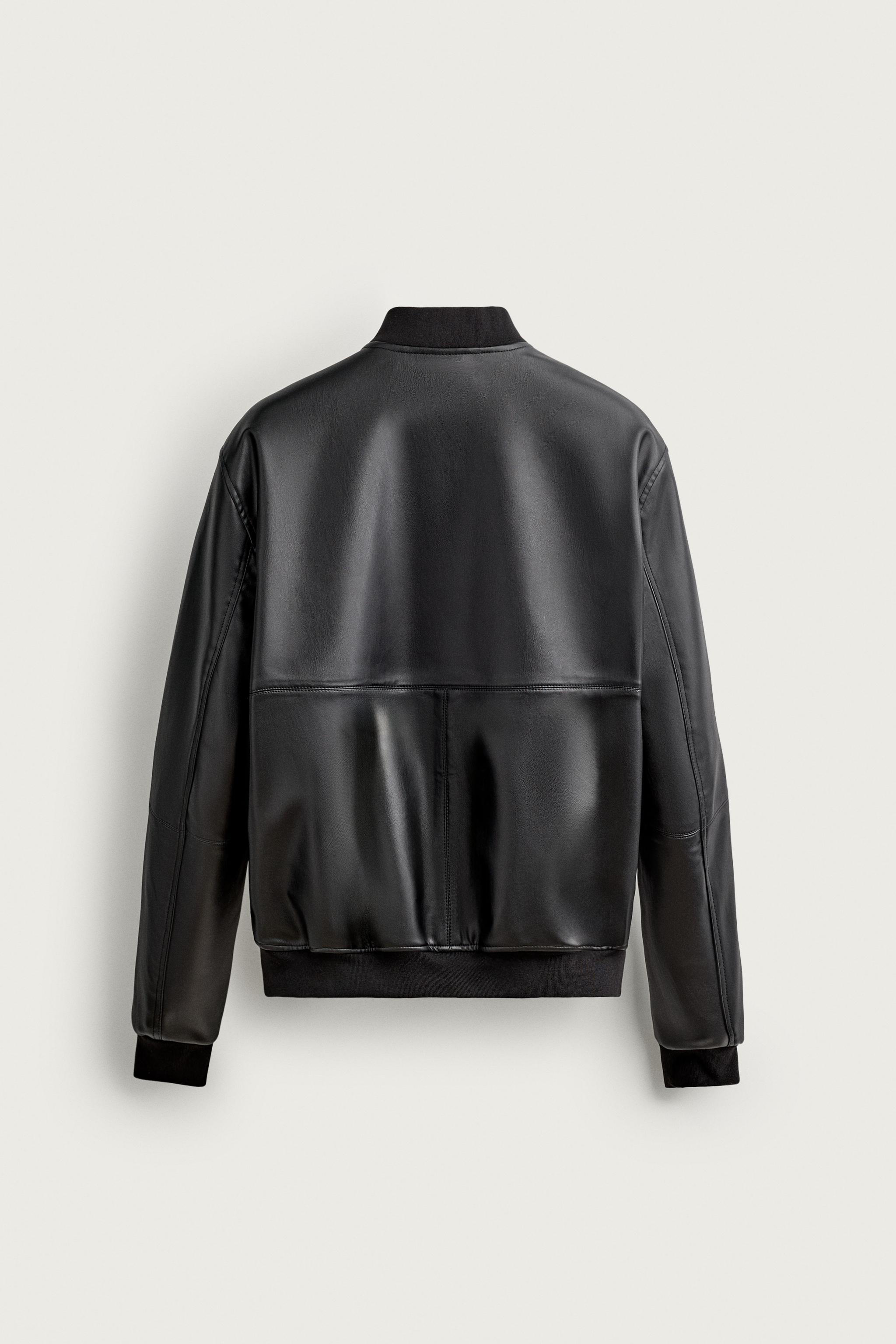 FAUX LEATHER BOMBER JACKET