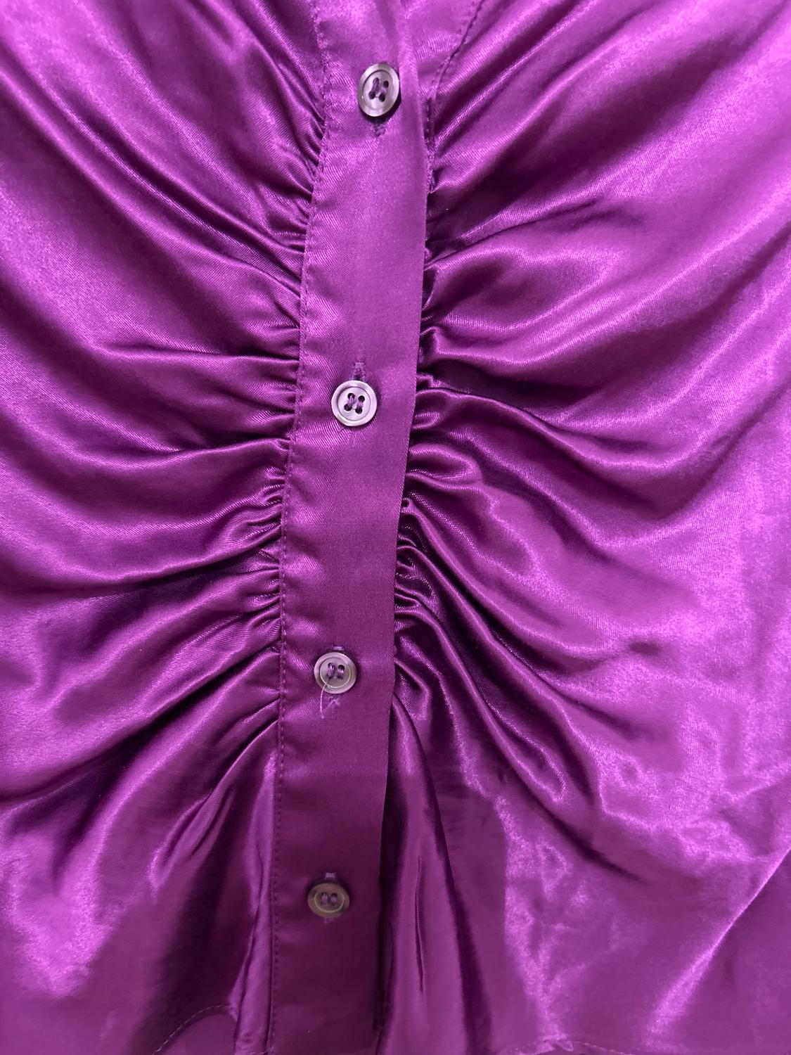 SATIN SHIRT WITH PLEATS - Image 5