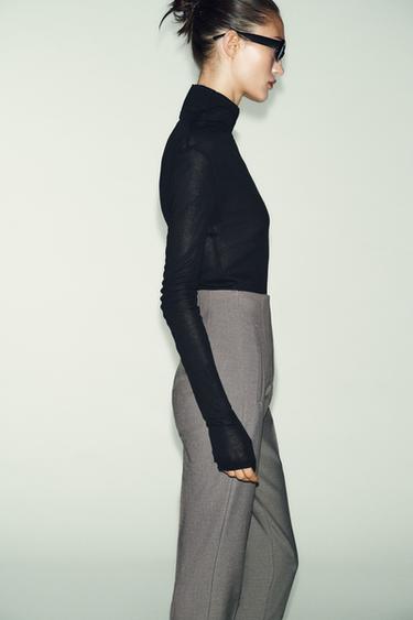 HIGH-WAIST TROUSERS - camel by Zara - Image 3