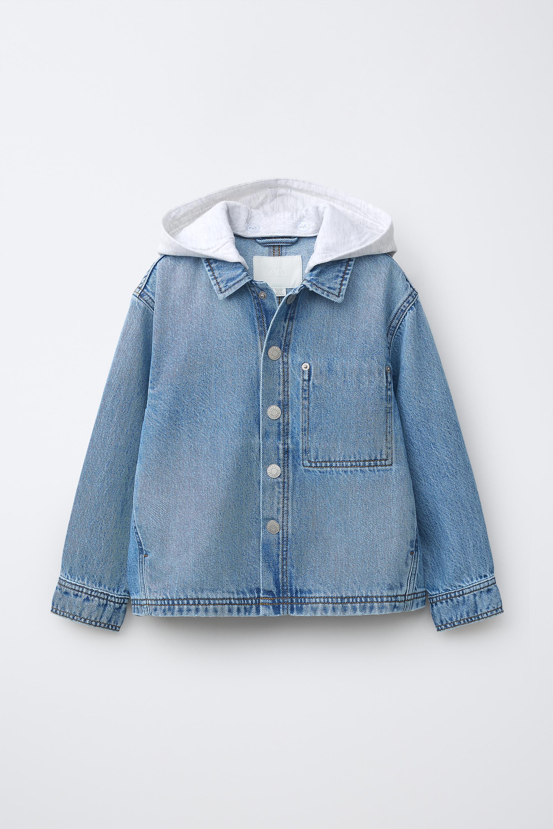 Denim Overshirt With Detachable Hood