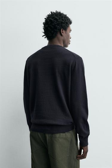 COTTON BLEND JUMPER - Navy blue by Zara - Image 2