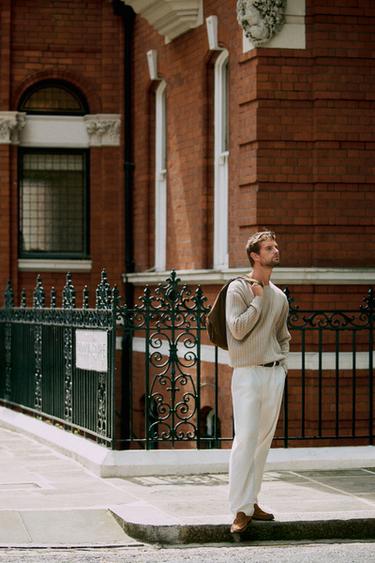 Zara 100% cotton ribbed knit sweater - Greenish