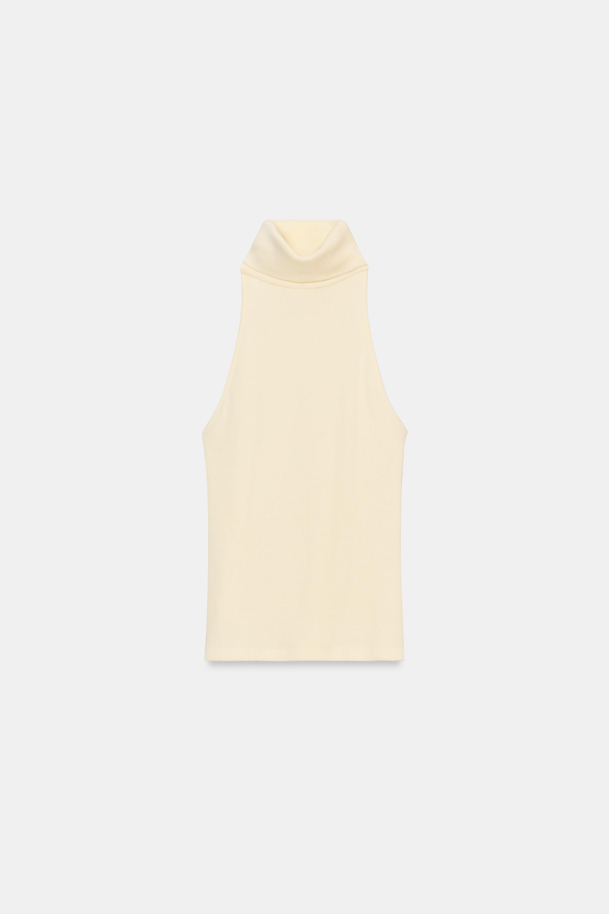HIGH NECK SLEEVELESS TOP - Light blue | ZARA Canada