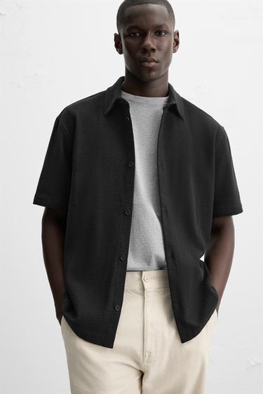 GEOMETRIC JACQUARD SHIRT - Black by Zara - Image 4