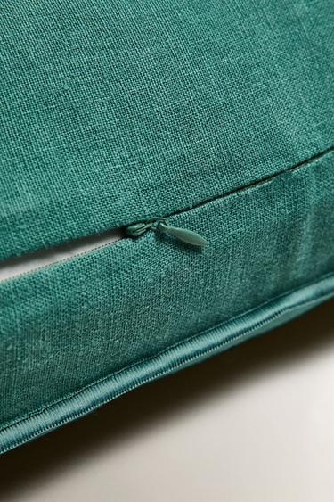 CUSHION COVER WITH OVERLOCK - Turquoise by Zara - Image 3