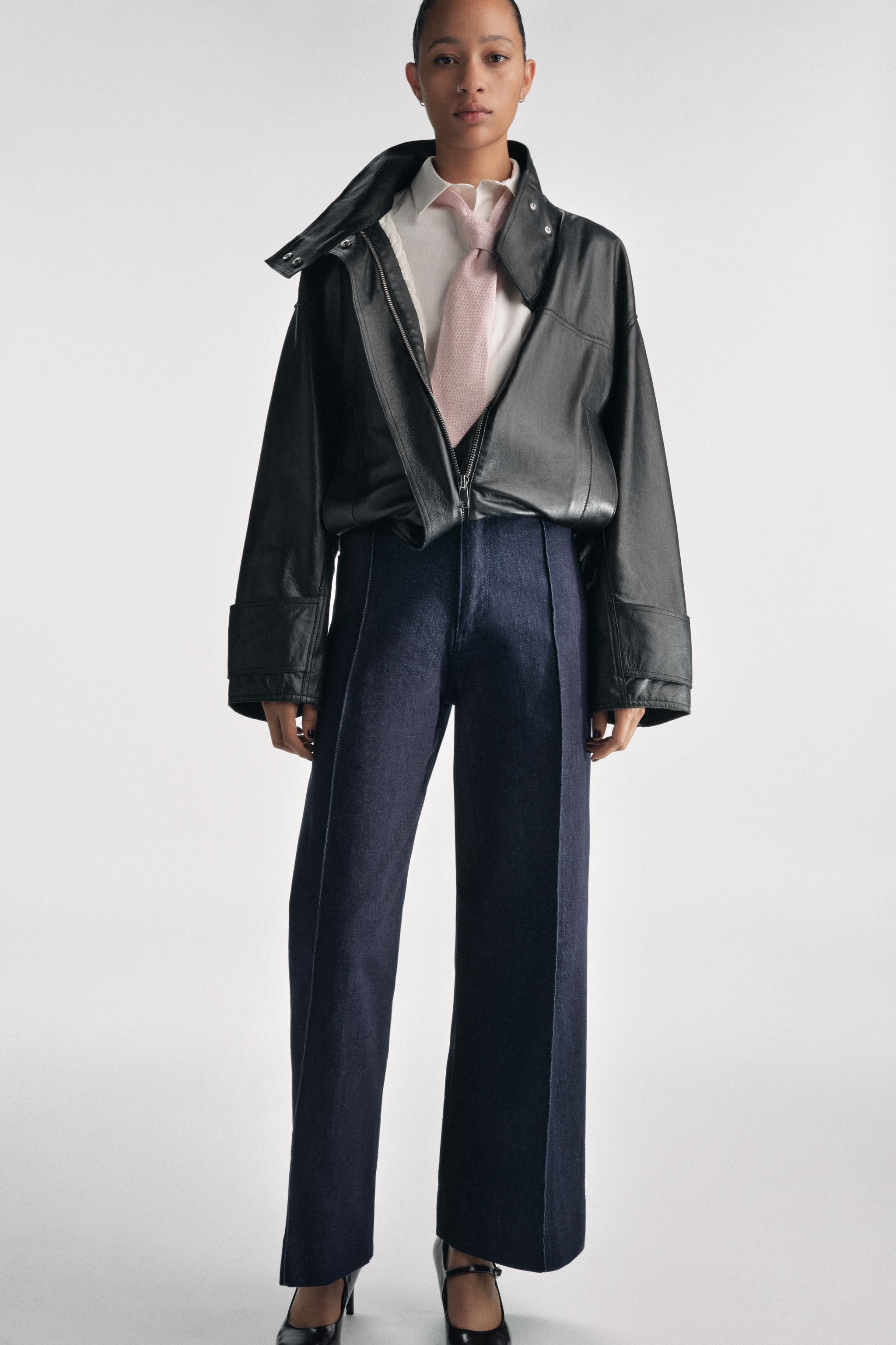 ZW COLLECTION HIGH WAIST WIDE LEG JEANS - Blue | ZARA United States