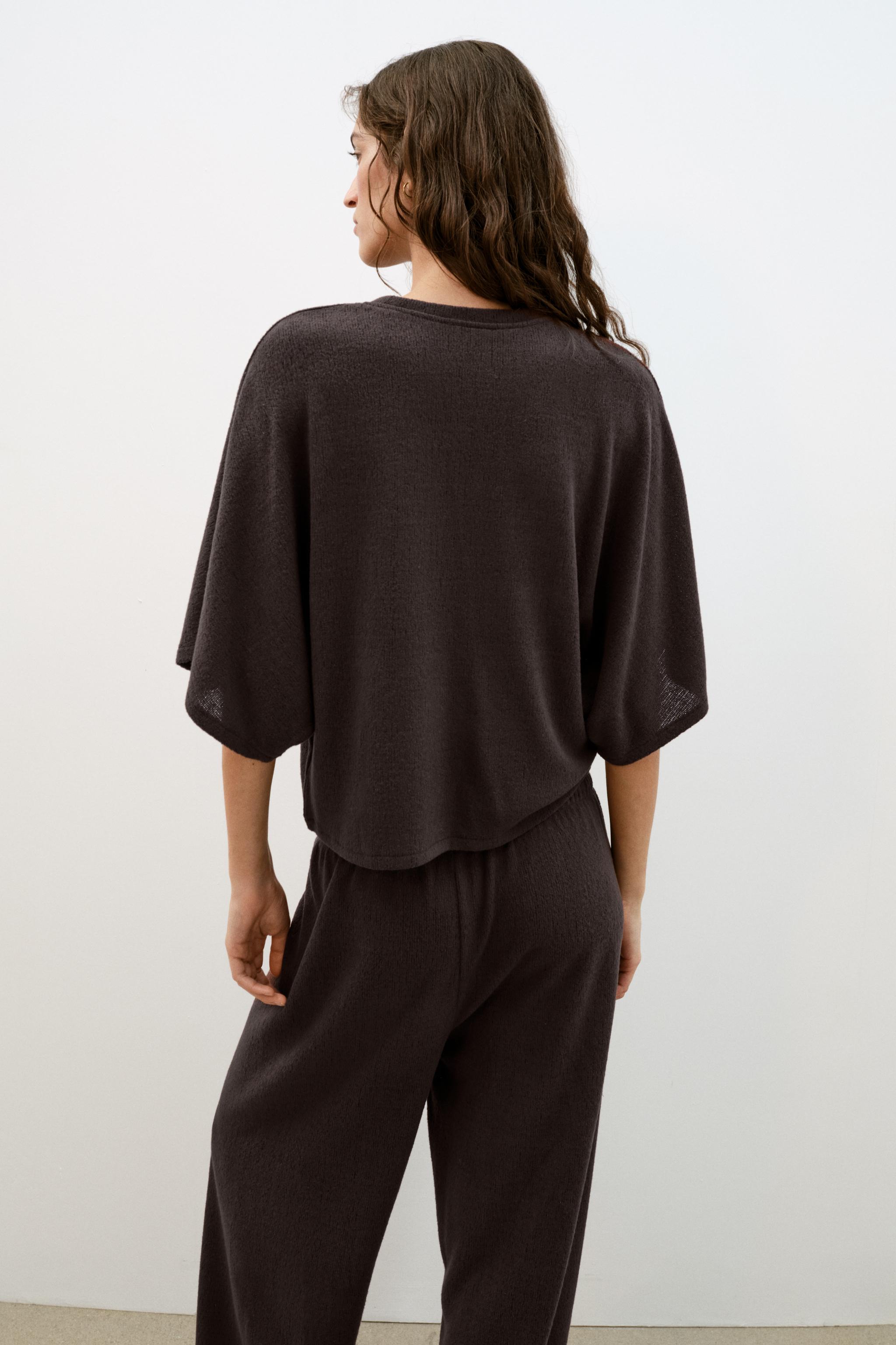 Женские топы Zara RUSTIC SHORT SLEEVE TOP — фото 5