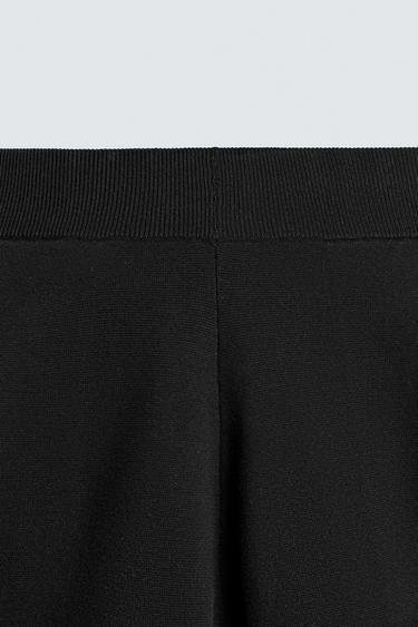 KNITTED WIDE-LEG TROUSERS - Black by Zara - Image 8