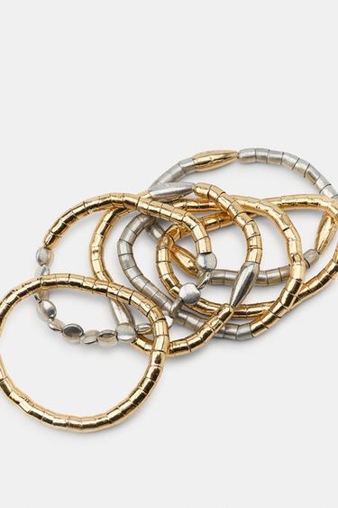 LOT DE BRACELETS ÉLASTIQUES COMBINÉS - Or / Argent de Zara - Image 2