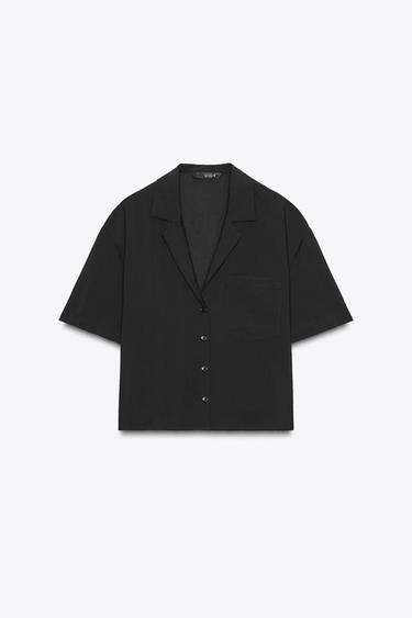 FLOWING SHIRT WITH POCKET - Black by Zara