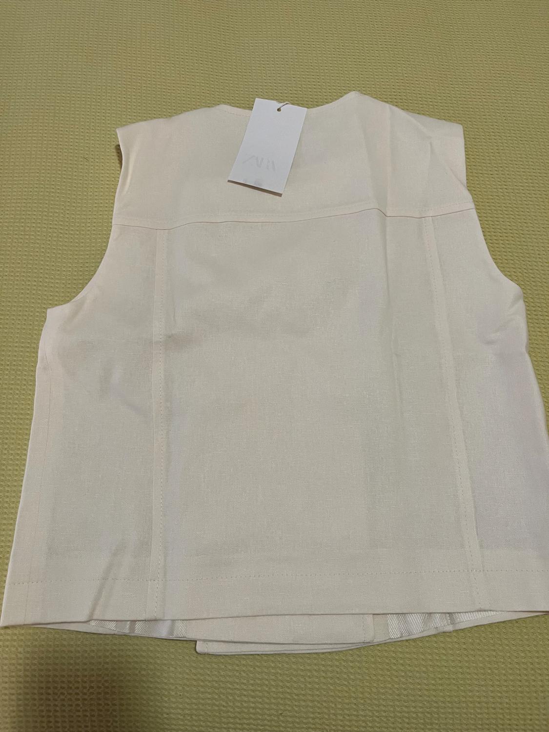 DOUBLE-BREASTED LINEN BLEND WAISTCOAT - Image 4