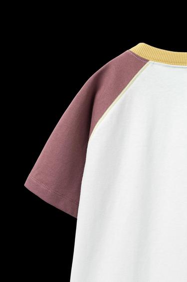 CONTRAST RAGLAN SLEEVE T-SHIRT - Ice by Zara