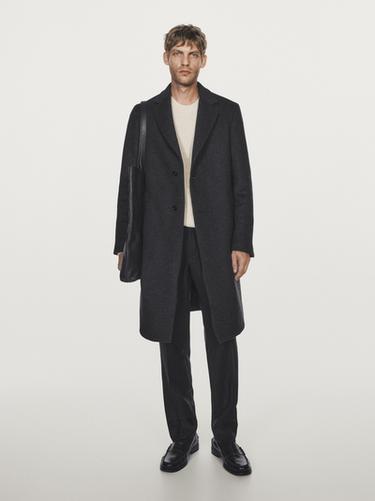 Pantalon flanelle 100 % laine - Gris anthracite de Zara