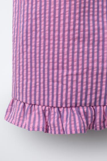 JUPE-CULOTTE RAYURES CŒUR - Lilas de Zara - Image 3