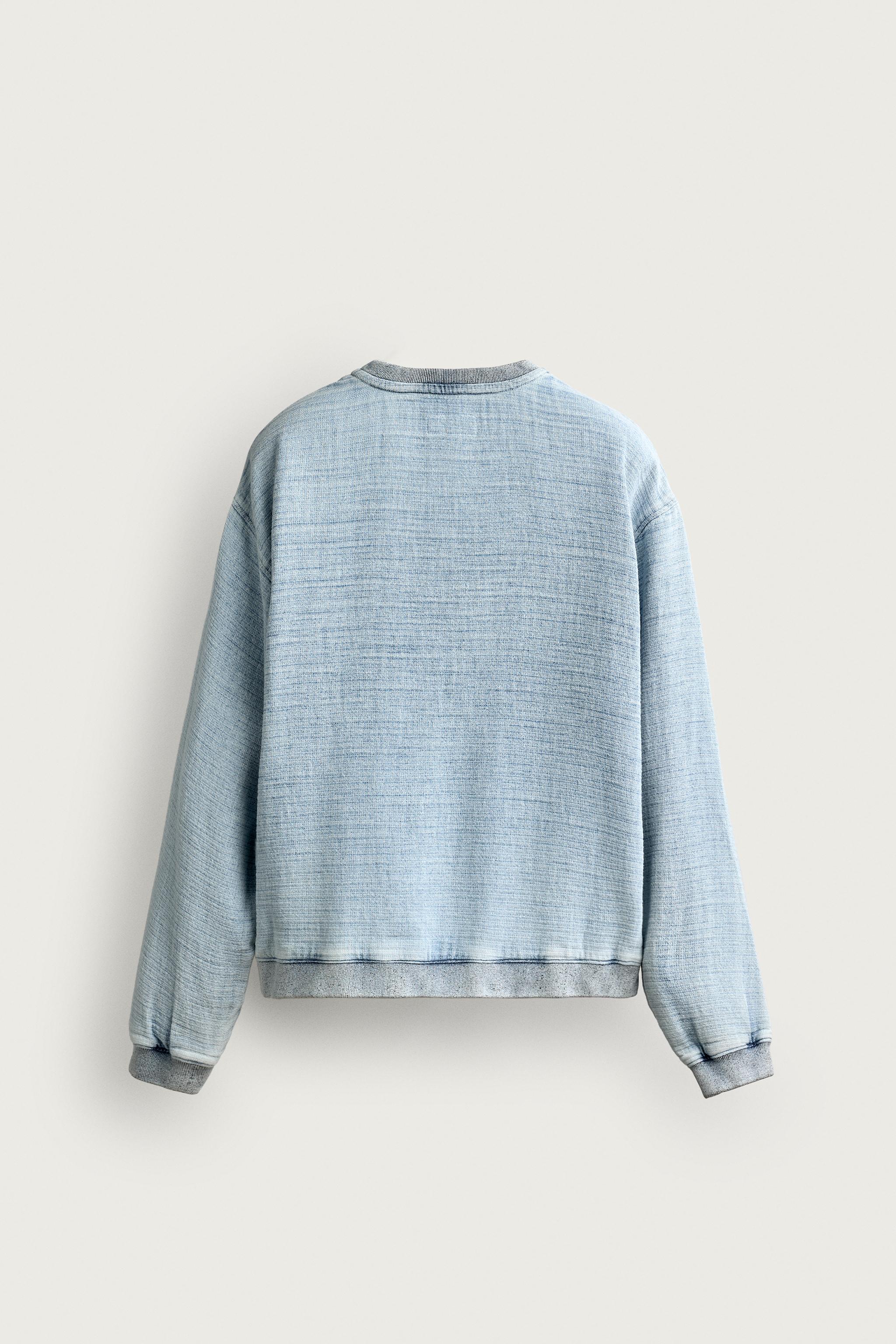 Мужские худи Zara WASHED SOFT STRUCTURED SWEATSHIRT — фото 7