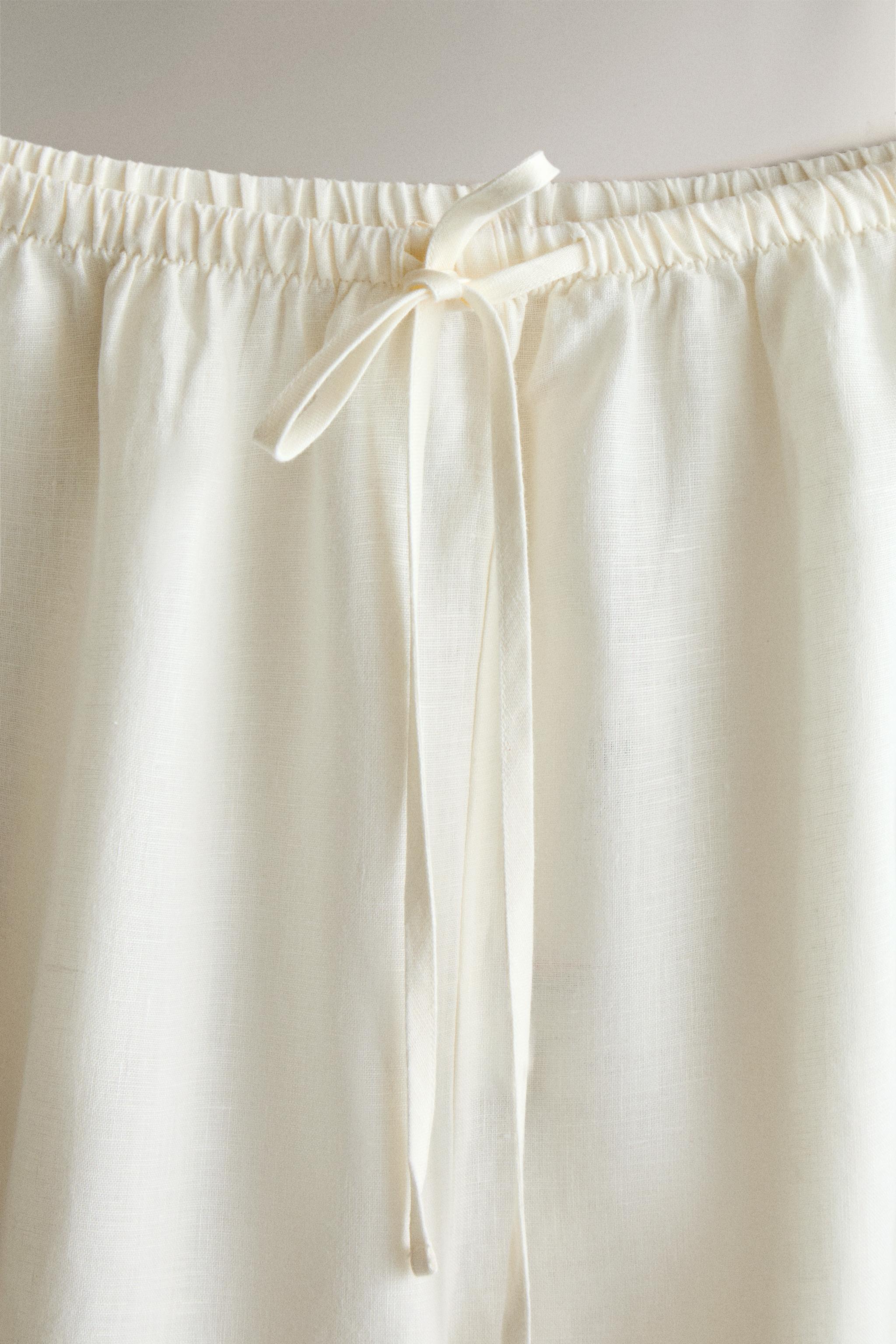 LINEN PANTS — Ecru