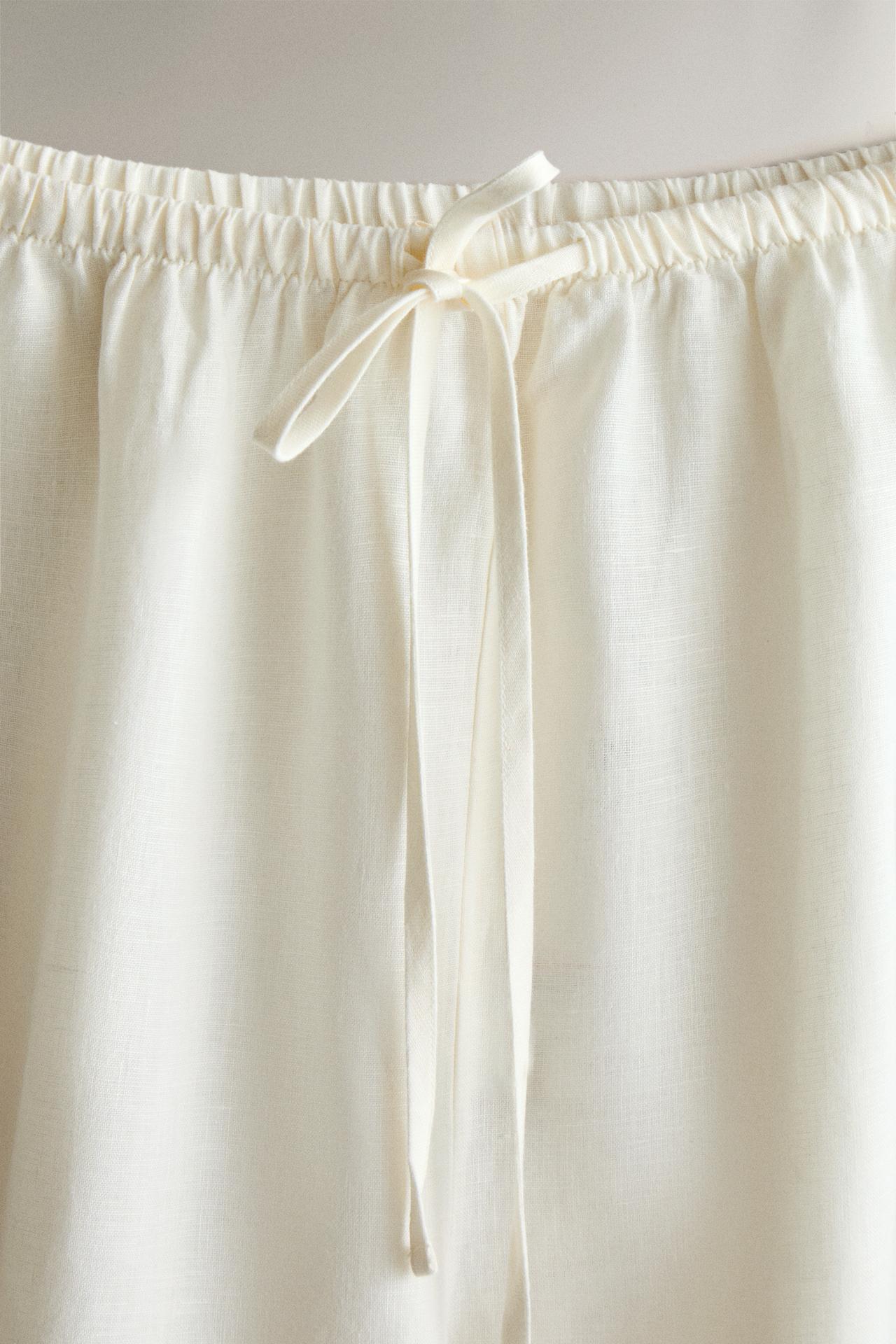 LINEN PANTS — Ecru