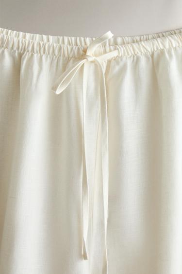 LINEN TROUSERS - Ecru by Zara - Image 1