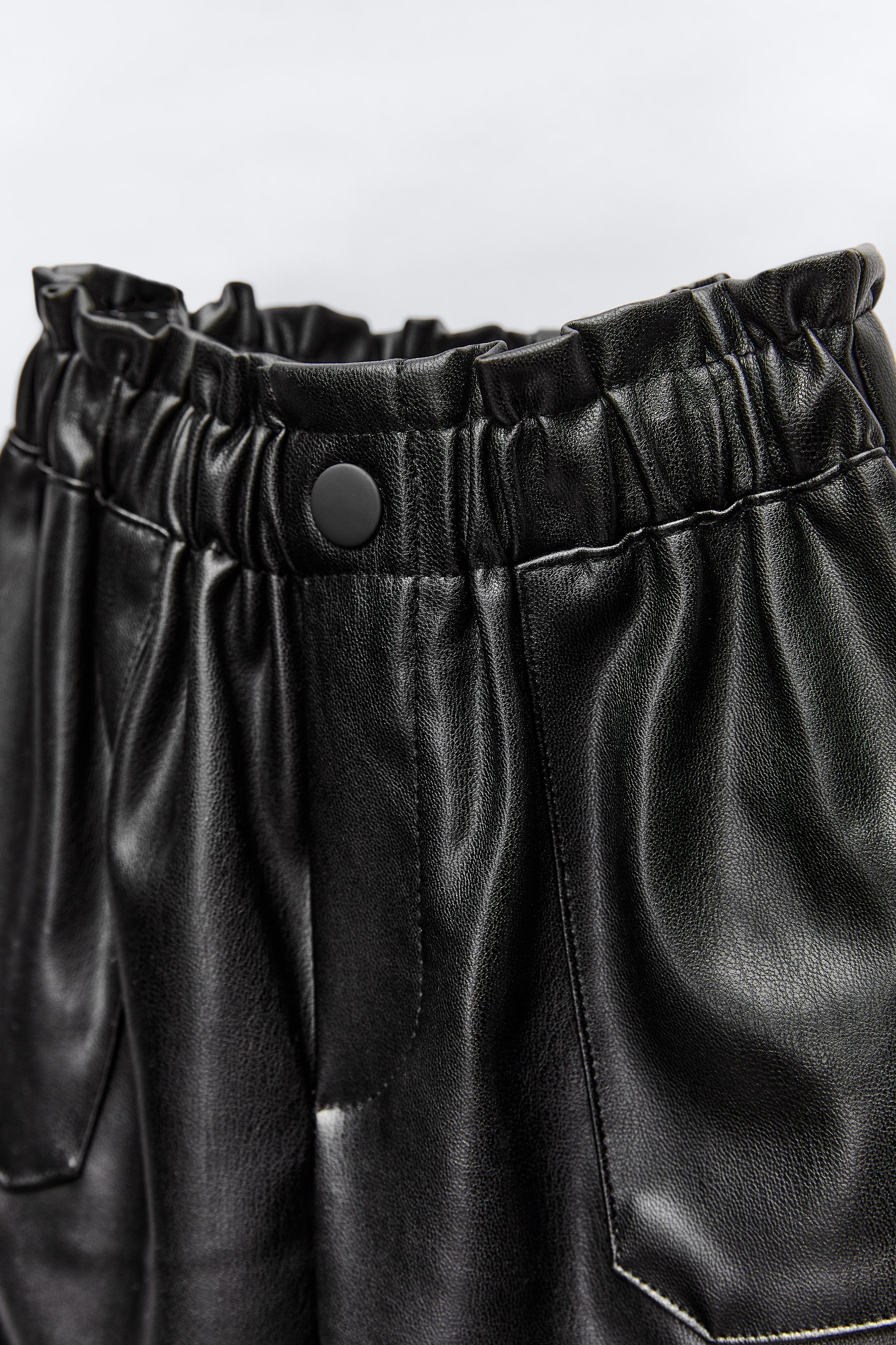 FAUX LEATHER TROUSERS Black ZARA New Zealand
