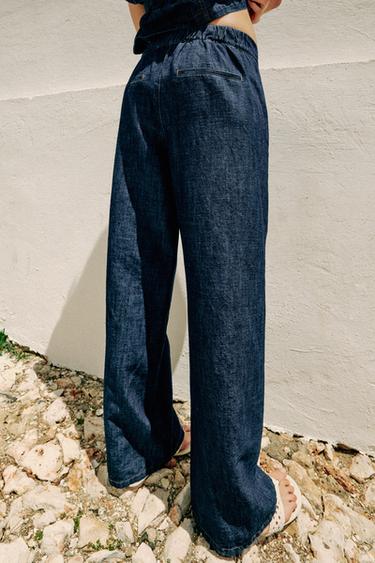 PANTALON DROIT EN LIN - Indigo de Zara - Image 4