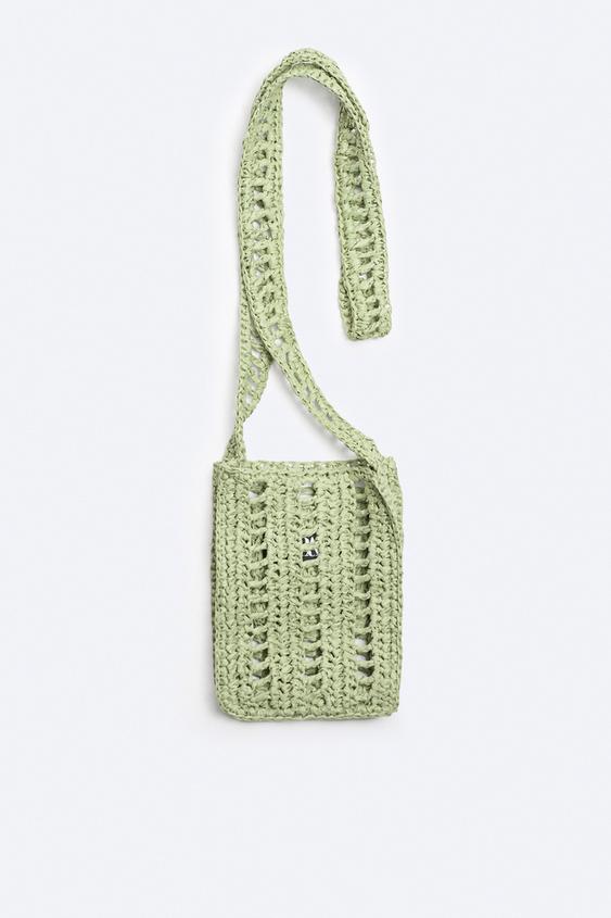 WOVEN MINI CROSSBODY BAG Green ZARA Cambodia
