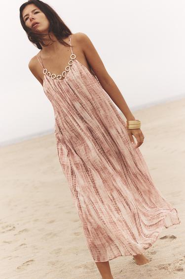 Zara TIE-DYE DRESS WITH GROMMETS - Multicolored