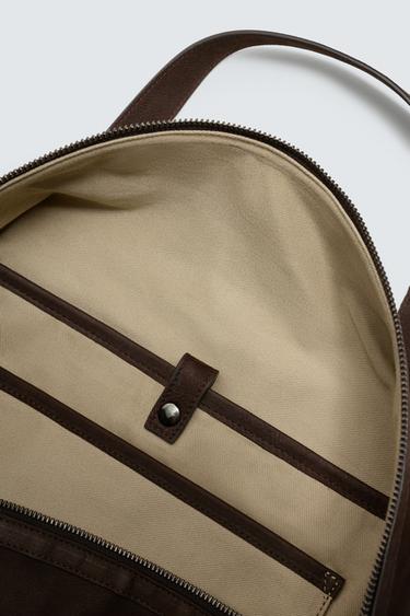 SAC À MAIN EN CUIR - Marron de Zara - Image 4